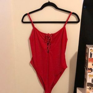 Red body suit